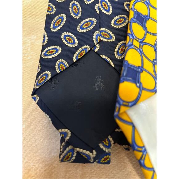 2 Ties brooks brothers yellow blue gorgeous fun design - Picture 4 of 8